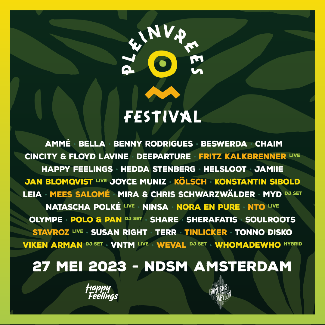 Line-up Pleinvrees Festival 2023